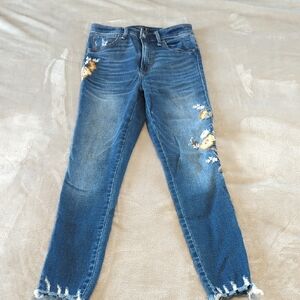 Abercrombie Floral Embroidered Skinny Jeans